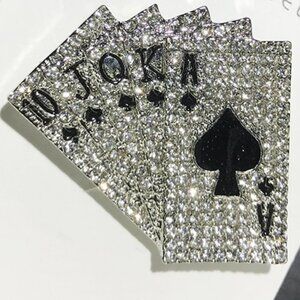 Classic Poker Shaped Alloy Brooch